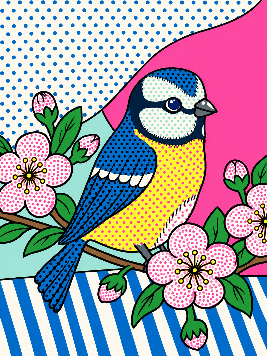 #01 Blue Tit | A6 Pop Art Print